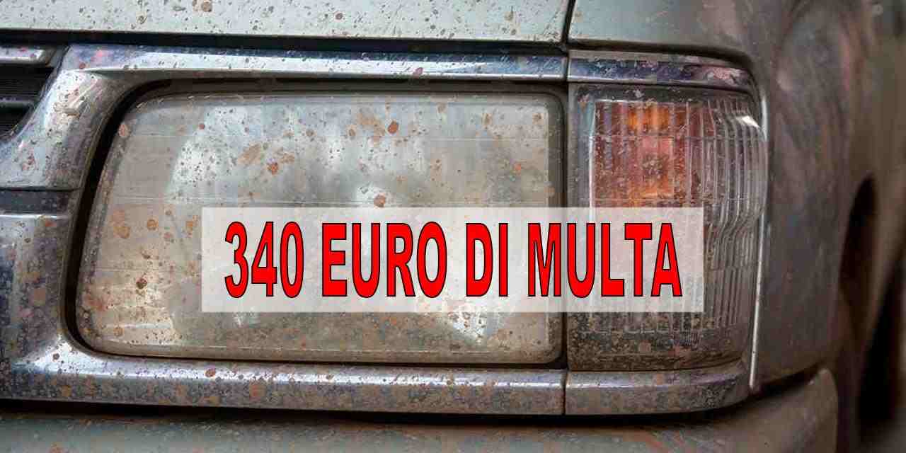 Fari auto sporchi, la multa è immediata