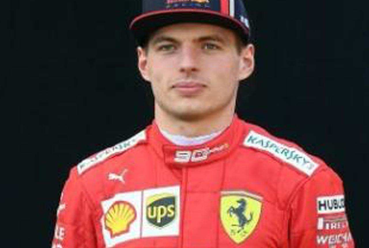 Max Verstappen arriva in Ferrari