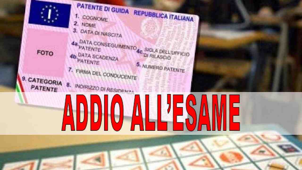 Non c'è più bisogno di sostenere l'esame per la patente