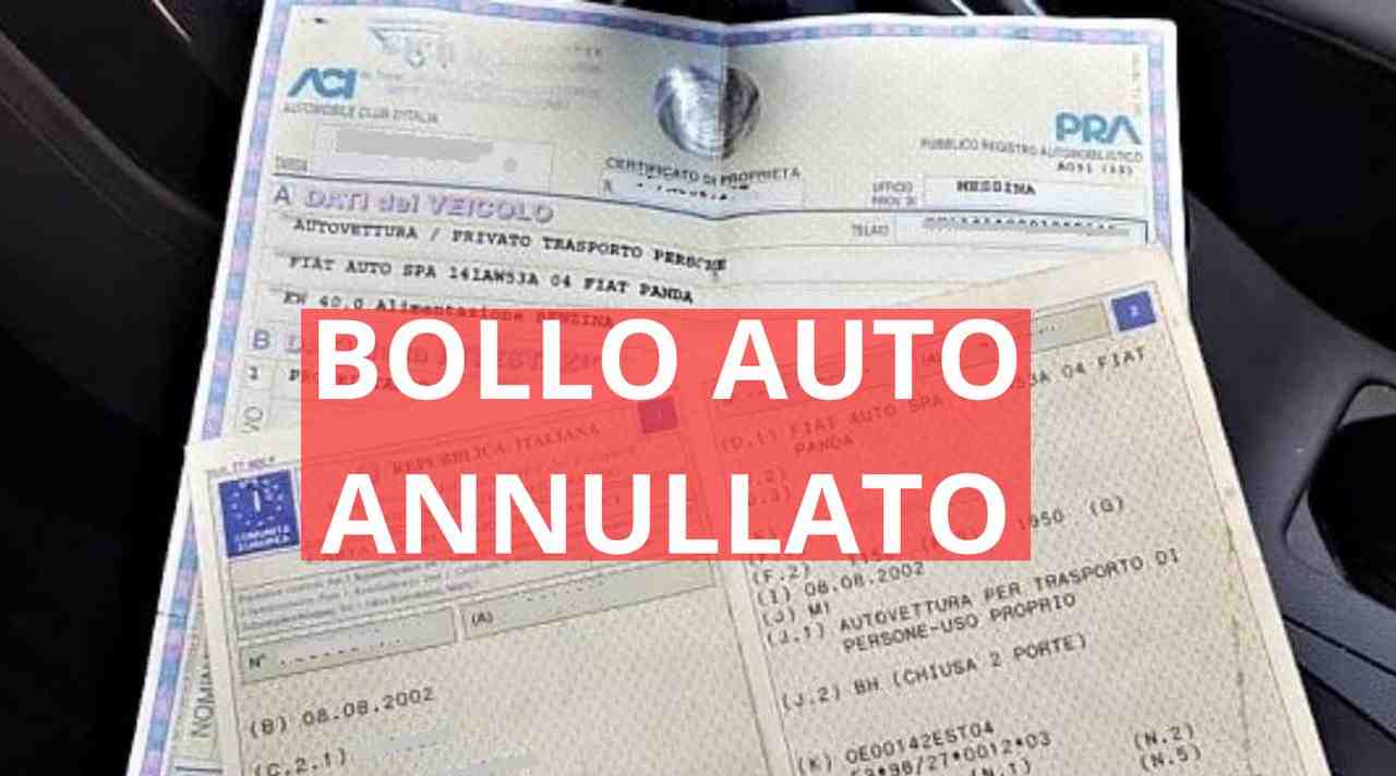 Bollo auto annullato