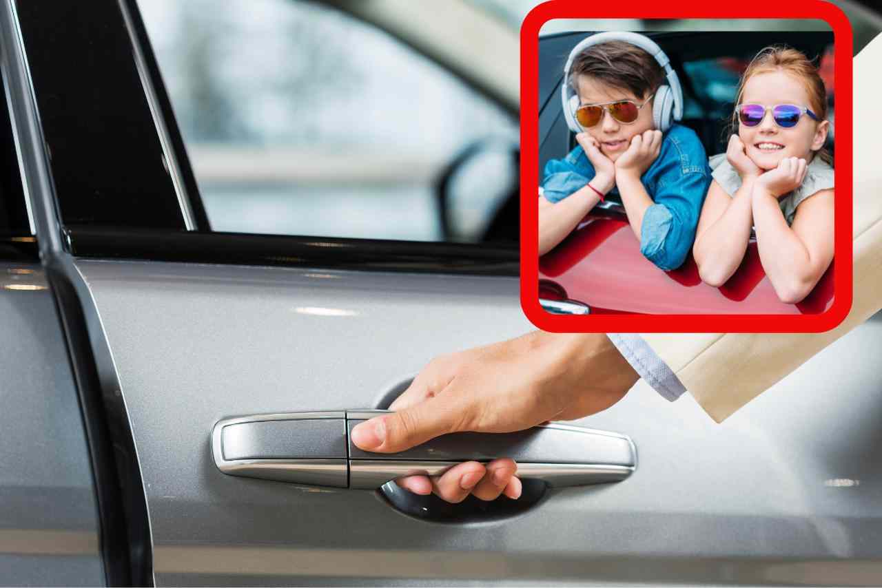 Doppia sicura sulla portiera quando si portano i bambini in auto