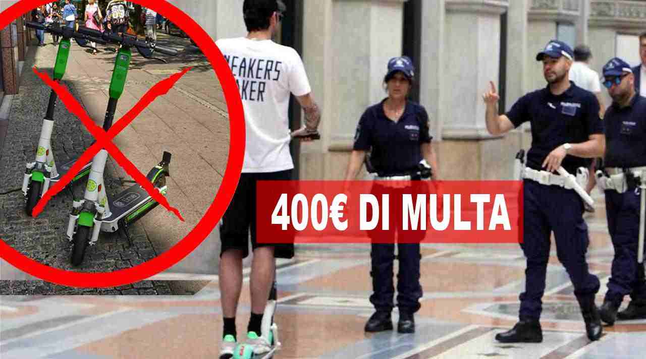 Monopattini elettrici, arriva la morsa: 400 euro di multa per questo modello