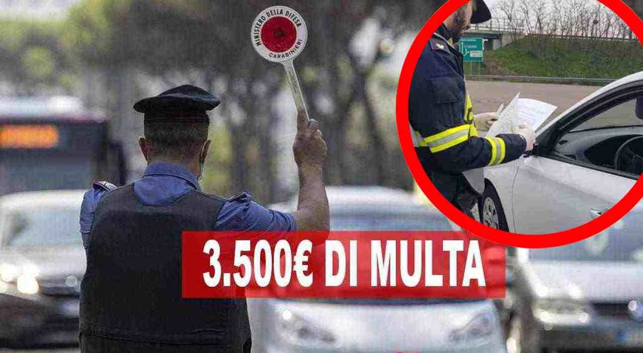 3500 euro di multa per chi non ha l'assicurazione