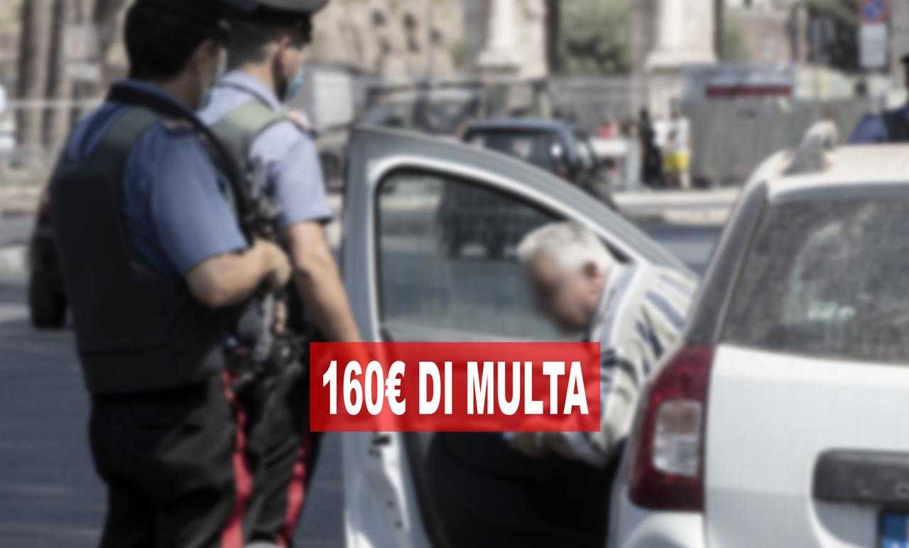 posto di blocco - 160 euro multa