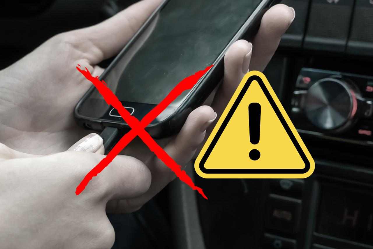 Smetti di caricare il cellulare in auto, è pericoloso