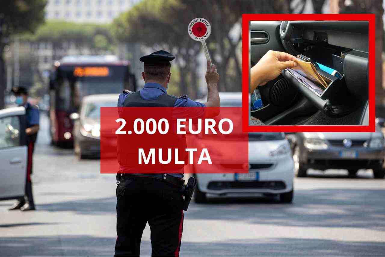 Duemila euro di multa al posto di blocco per chi non ha il DUC