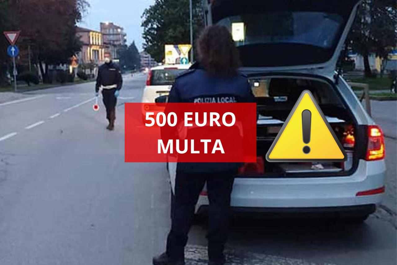 550 euro multa al posto di blocco